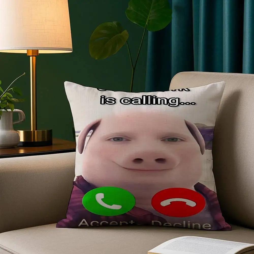 John Pork Polyester Fabric Super Soft Comfortable Skin Friendly Sofa Home Decor Car Bedroom Pillow Humorous Gift