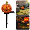 1-2PCS Solar Pumpkin Lantern for Halloween Decoration Decorative Jack O Lantern Stake Lights for Courtyards Terraces Gardens