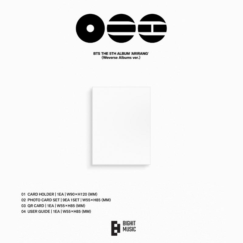 [VORBESTELLUNG] BTS – ARIRANG 5. Studioalbum Set (2 Versionen) + Legendäre Version. + Weverse-Alben Ver.