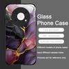 Stylish Purple-Crystal Marble Texture Tempered Glass Phone Case for Huawei Nova 13 12 SE 11 10 Pro Mate 40 30 P60 P50 P40 Covers