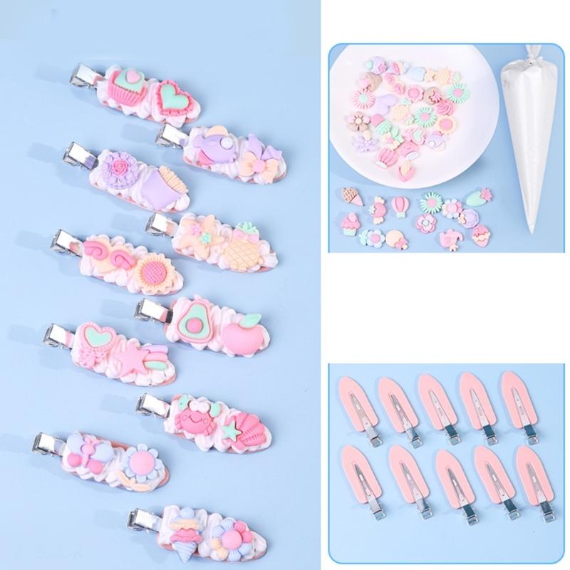 Resin Hair Clip Assortment Handcrafts Pins DIY Set for DIY Decorating