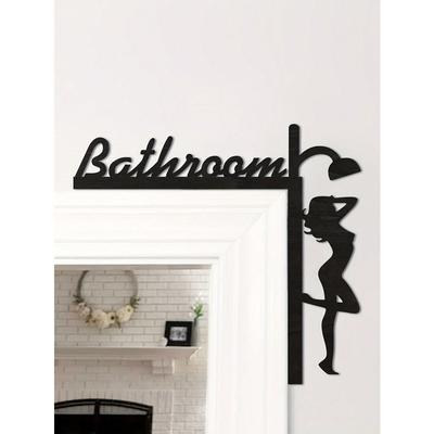 Black Wooden Bathroom Door Frame Ornament Window Pendant Decorative Pediment 1pc