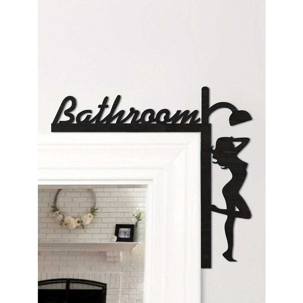 Black Wooden Bathroom Door Frame Ornament Window Pendant Decorative Pediment 1pc