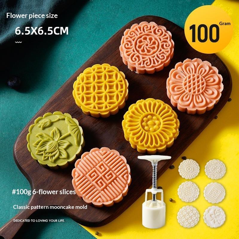 1 Set Diy Mooncake Mold Plastic Hand Press Pastry Mold Mung Bean Cake Embossing Kitchen Baking Tool Cookie Moon Cake Cutter
