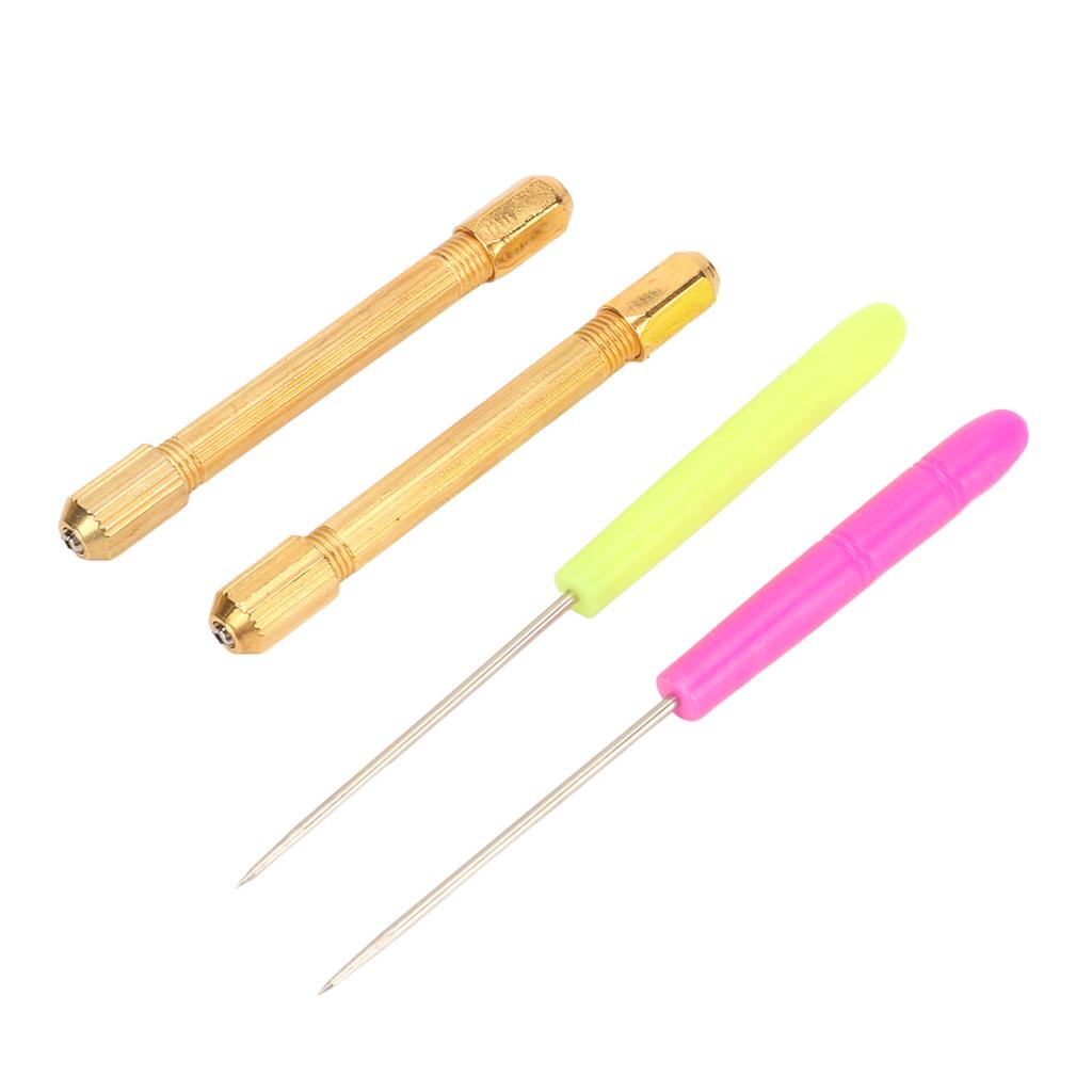 Doll Hair Root Holder Tools with 2 Awls Alloy Handles Long Lasting Lightweight Doll Hair Making Supplies