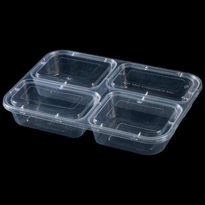 Ronghe Disposable PP 4-Compartment Meal Prep Containers