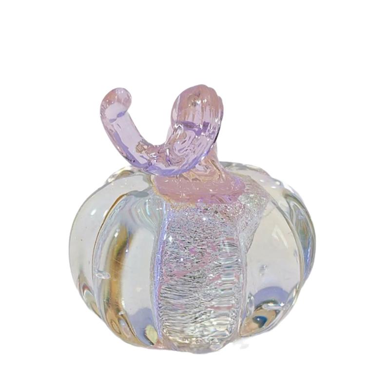Handcrafted Glass Pumpkin Ornament Miniature Home Decoration Festival Halloween Table Top Accent Gift for Women