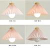 Retro Fabric Small Chandelier Solid Wood Home Restaurant Homestay Chandelier Nordic Single Head Living Room Bedroom Bedside Lamp