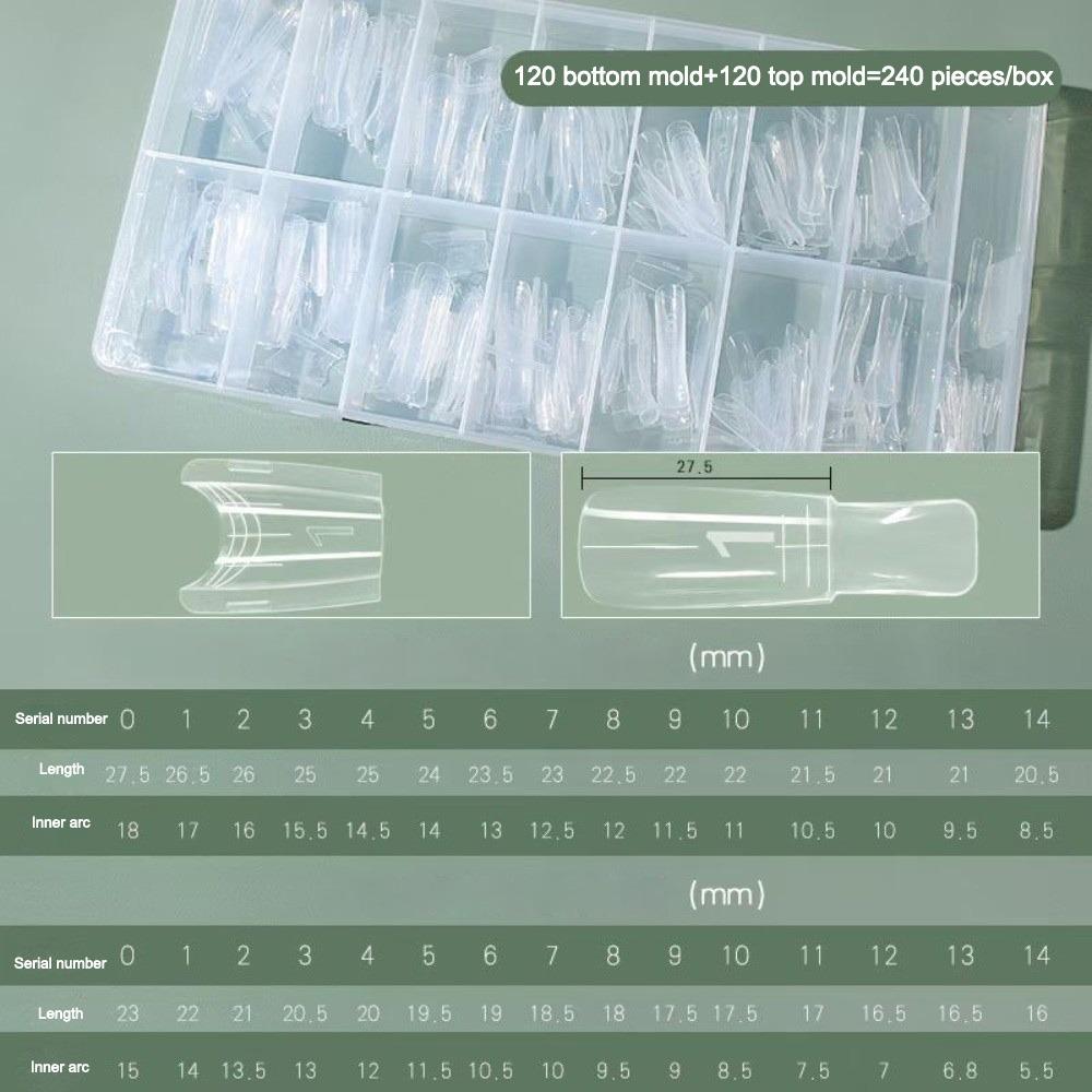 240pcs Ultra-Thin Sandwich Nail Forms No-Trace Double-Sided Fake Nails New Nail Tips  DIY