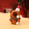 Cartoon Cute Christmas Woolen Hat Scarf Capybara Plush Doll Pendant Keychain Backpack Hangings Ornament