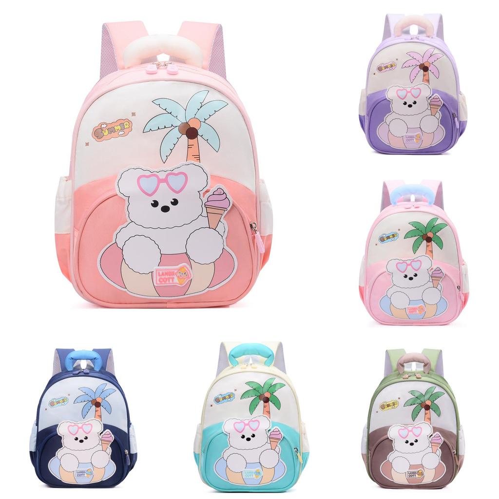 Kids Dualshoulder Cartoon Bear Backpack With Air Cushion Straps For Kindergarten Entrance