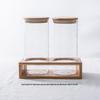 Qianxing High Borosilicate Glass Jars with Bamboo Rack