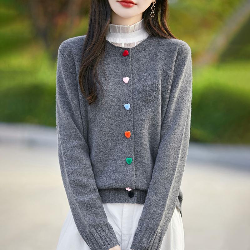 Pulover de damă din cașmir Qinghe cașmir 30% cașmir 70% lână cardigan toamnă și iarnă din cașmir moale și cald