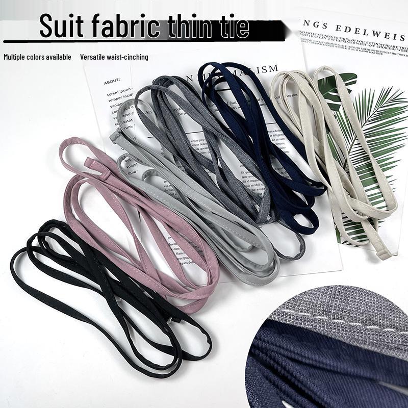 Spring/Summer Thin Tie & Belt Set: Solid Color, Versatile & Simple Clothing Accessories