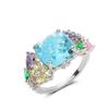 Zhenrong Wish: Colorful Gemstone Princess-Cut Zircon Ring