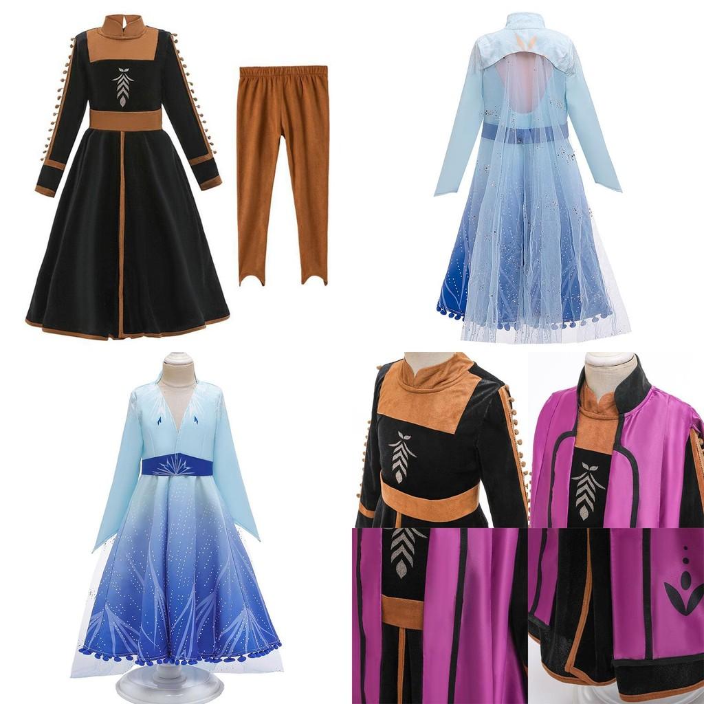 Die Eiskönigin Elsa Anna Kinder Cosplay Kostüm Elegantes Prinzessinnenkleid für Mädchen