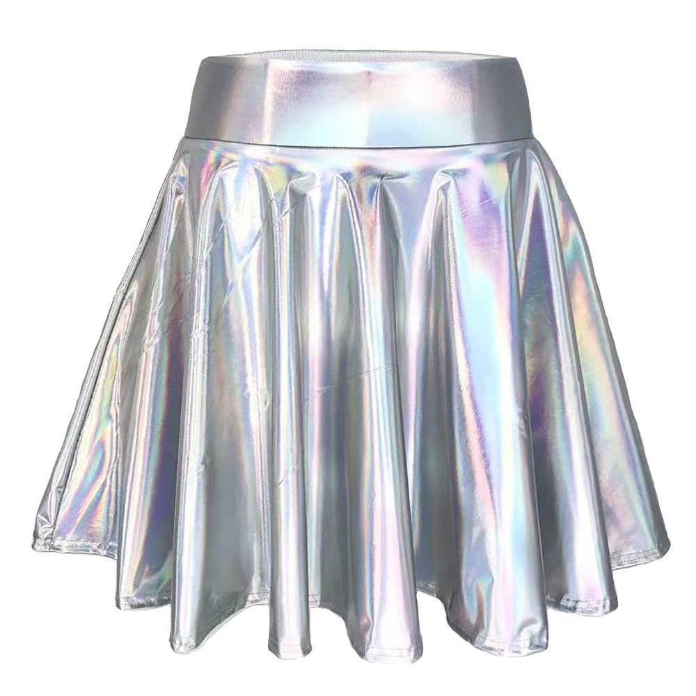 Women's Nightclub Performance Metal Pleated Skirt