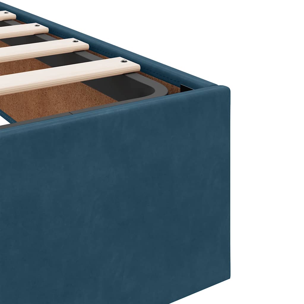 Ottoman Bed without Mattress Dark Blue 160 x 200 cm Velvet