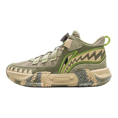 Li Ning Kids Basketball Comfortable Versatile Mid-Top Basketball Shoes Kids Sneaker Green YKBV058-5