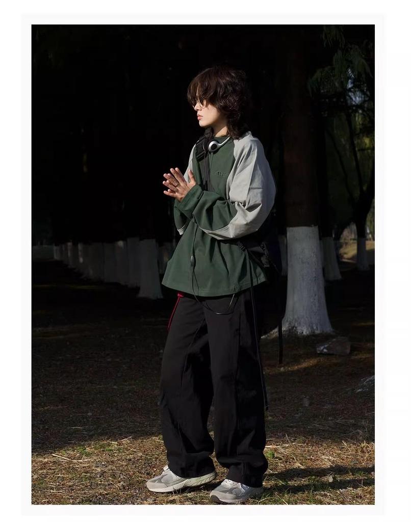 Unisex Bluza z Kapturem Retro w Japońskie Bloki Kolorystyczne - Casualowy Pulower w Stylu Górskim