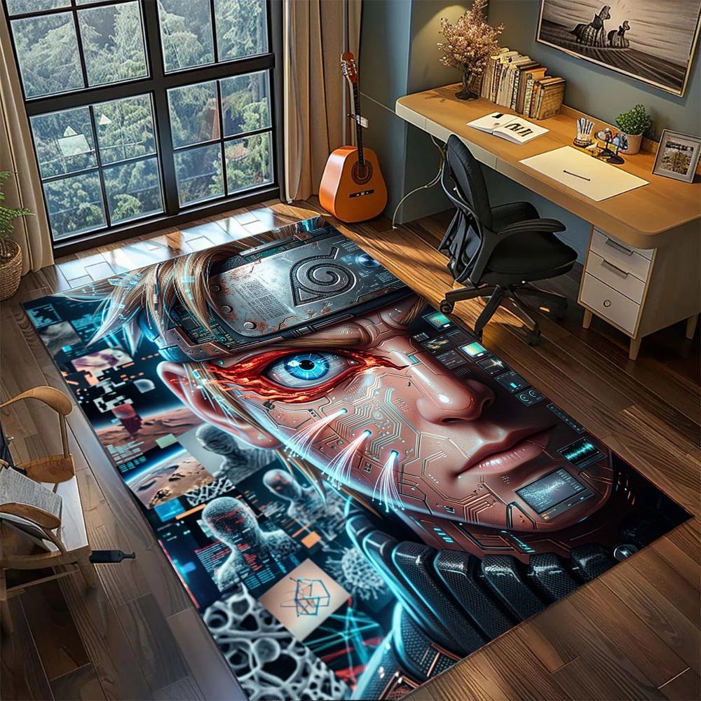 Washable Floor Mat Naruto Carpet Non Slip Large Area Rugs for Home Decor Gamer Room Bedroom
