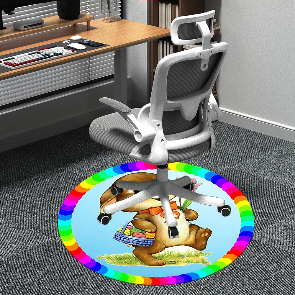 

1pc Bunny Print Chair Carpet for Office, Non-slip, Soft and Durable Office Rug for Decoration, Perfect for Office yy251229128 80cm by 80cm
