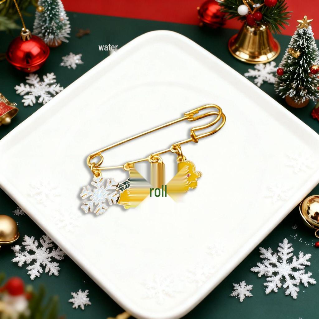 2022 Cross-Border Metal Brooch: Cartoon Christmas Tree Badge for Clothing