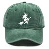Halloween Witch Print Unisex Adjustable Sun Hat Trucker Hat Fashion Breathable Snapback Baseball Hat Perfect For Party