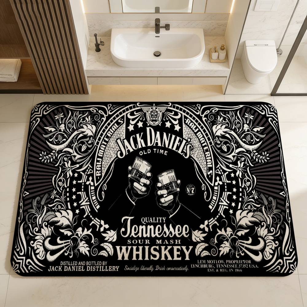 J-Jack D-Daniels LOGO Vloerkleed Scandinavische Stijl Huis Deurmat Badkamer-Toilet Matten Slaapkamer Hotel Decor Mat