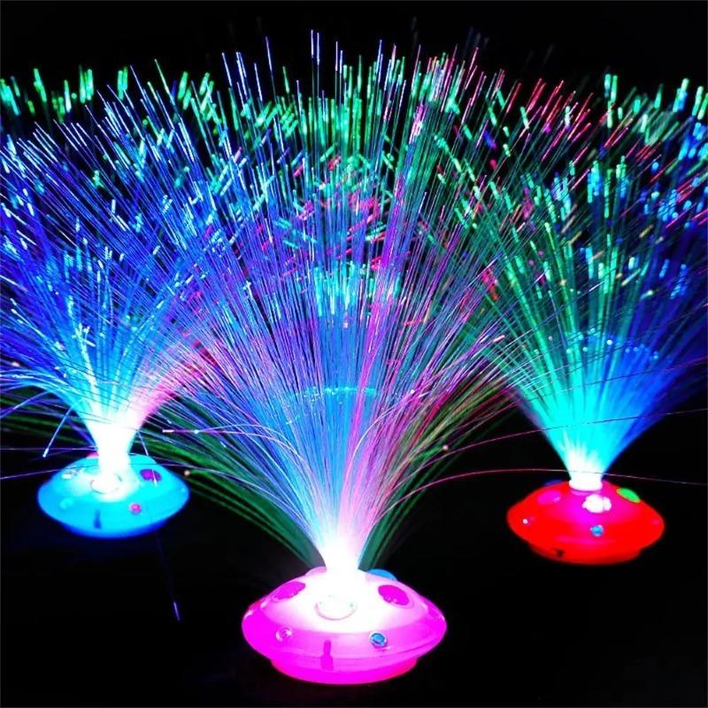 Mehrfarbige LED-Lichtleiter-Nachtlampe, blinkend, 3 einstellbare Modi für Zuhause, Party, Hochzeit, Festival, Tischdekoration
