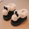 Girls' Snow-resistant Snow Boots Large Cotton Warm Short Boots Plus Velvet and Thick Cotton Boots