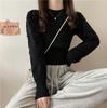 Autumn/winter Women's Knitwear Cut-out Design Crewneck Sweater Pullover Long-sleeved Knit Jumper Top Out Wear