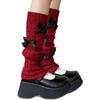 Women Girls Elegant Bowknot Accent Leg Warmers Twist Cable Knitted Footless Socks Foot Covers Boot Cuffs Accessories