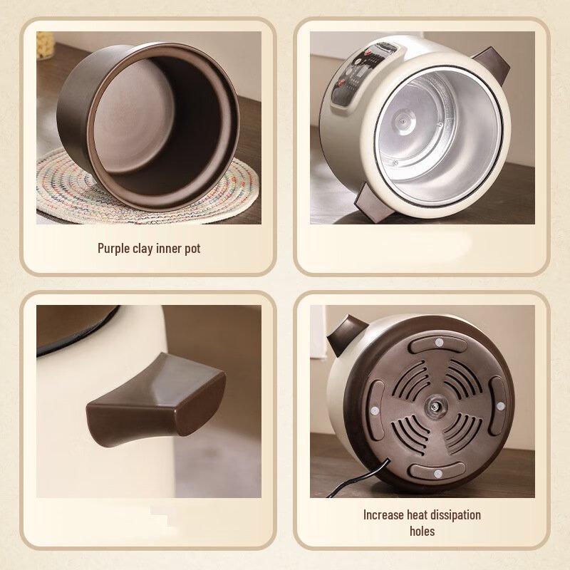 ZISIZ Electric Purple Clay Stew Pot