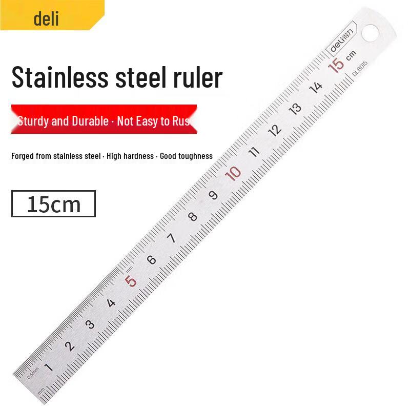 Deli 15cm Stainless Steel Ruler