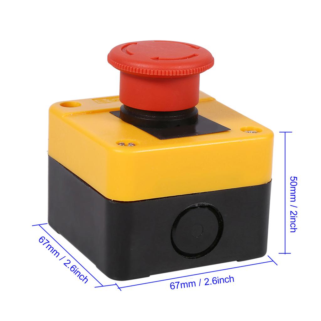 1Pc Emergency Stop Button 660V 10A Plastic Shell Red Sign Emergency Stop Mushroom Push Button Switch New
