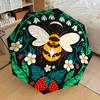1pc Bee Flowers Automatic Folding Umbrella, Heavy Duty 8 Rib Iron Frame,  Suitable for Travel, Daily Use, Birthday, Decor Gift  26