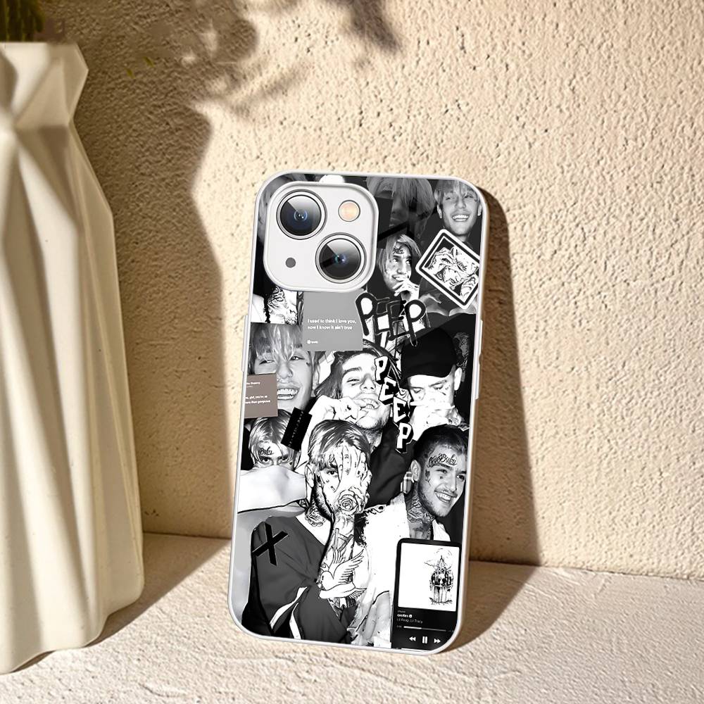 Singer Rapper L-Lil Peep For IPhone 14 13 12 Mini 11 Pro XS Max X XR 14 Plus Tempered Glass Cover