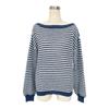 Off The Shoulder Striped Sweater Women Autumn Winter Fashion Loose Soft Neckline Casual Knitted Sweaters