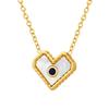 Elegant Heart Pendant Necklace with White Mother-of-Pearl and Zircon, Perfect Gift for Girlfriend or Best Friend, Internet Celebrity Style Jewelry.