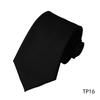 Men'S Premium Business Waterproof 8Cm Tie Polyester Trendy Sparkle 7.5Cm Pure Black Striped Hand Tie