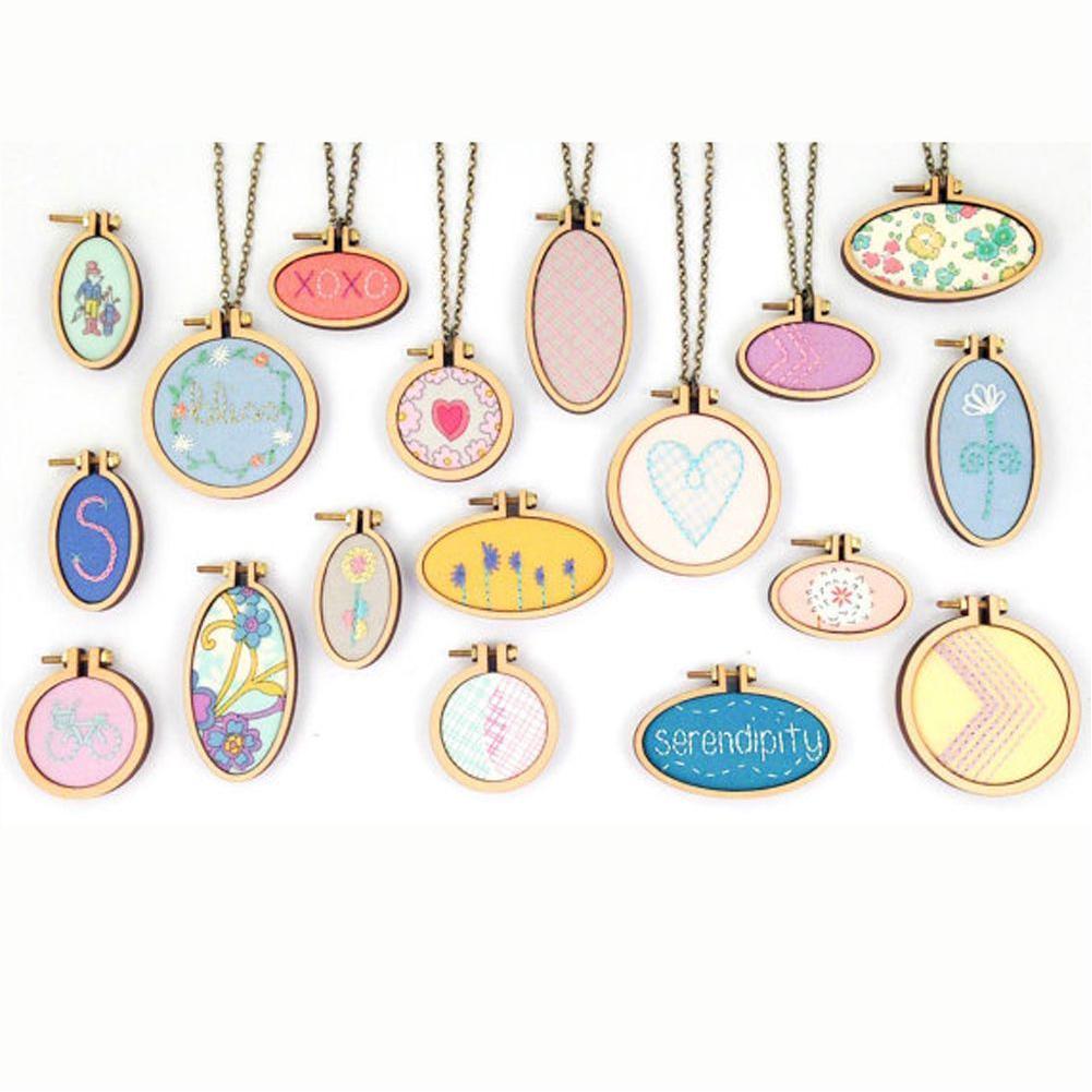 Mini Wooden Cross Stitch Hoop Ring Embroidery Circle Sewing Kit Frame Craft