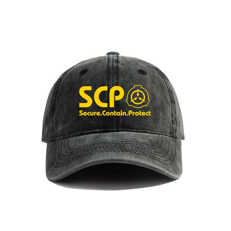 SCP Foundation Bezpečně Udržovat Chránit Baseballová Čepice Opotřebované Klobouky Čepice Unisex Retro Venkovní Letní Nastavitelná SCP Čepice MZ-153