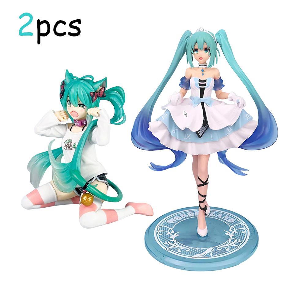 11-20CM Hatsune Miku X Cinnamoroll Figure Anime Collectible Models Decorative Decorations Children Birthday Christmas Kawaii Gif