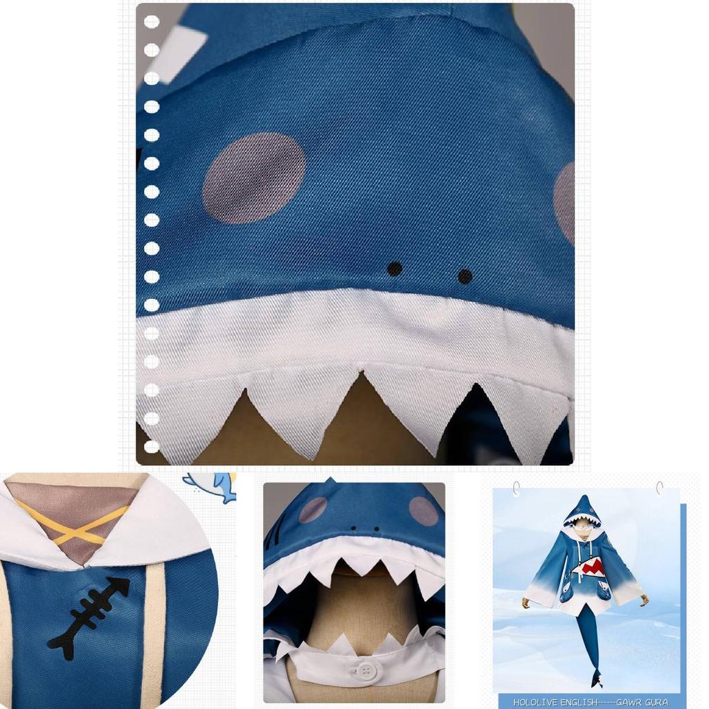 Get Hololive Gawr Gura Cosplay Costume Shark Jacket Outfit With Fish Tail Role Play