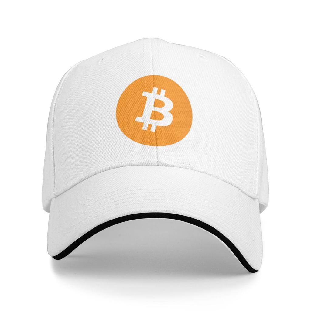Bitcoin Icon Kryptowährung Kunst Baseballkappen Snapback Baseballmützen Atmungsaktiv Lässig Kappe Outdoor für Männer und Frauen