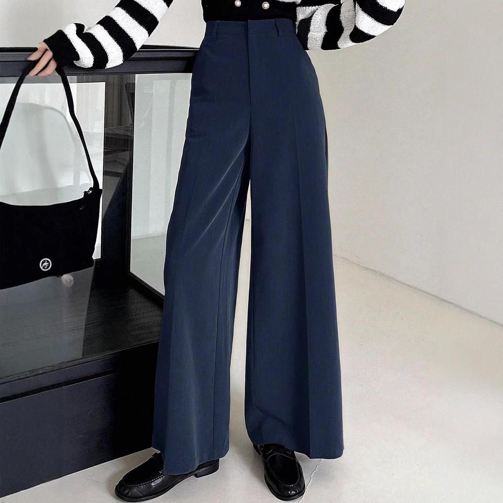 Petite High-Waist Straight-Leg Formal Trousers for Women