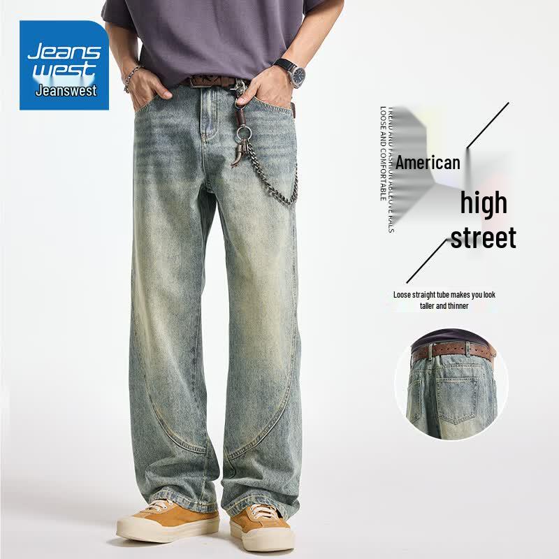 Jeanswest Men s Vintage Blue Straight-Leg Denim Jeans 33