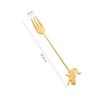 6pcs Spoons Fork Set 304 Stainless Steel Cat Fish Shape Coffee Snacks Fruit Prikkers Dessert Fork Kitchen Tool