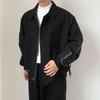 Men's Black Korean Style Loose Lapel Jacket for Spring and Autumn